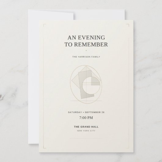 Luxury Modern Editorial Invitation Template 招待状 (正面)
