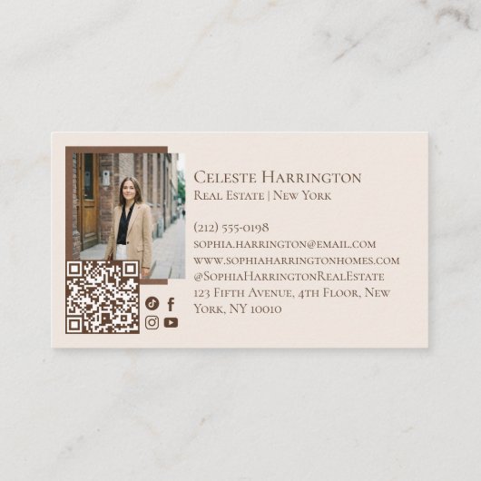 Luxury Modern Elegant Photo Layout Real Estate  名刺 (裏面)