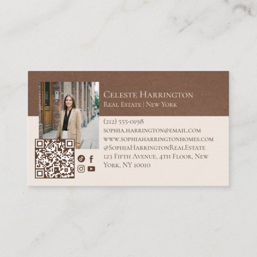 Luxury Modern Elegant Photo Layout Real Estate  名刺 (裏面)