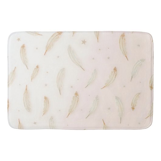 Luxury Modern Feathers Boho Collection バスマット (正面)