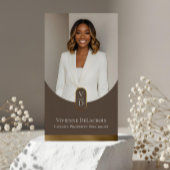 Luxury Modern Gold Arch Monogram Real Estate Photo 名刺