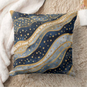 Luxury, Modern, Gold Blue Pattern クッション (ブランケット)