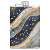 Luxury, Modern, Gold Blue Pattern, フラスク (正面)