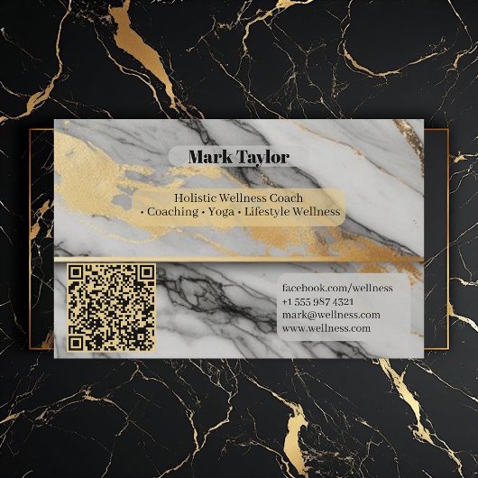 Luxury Modern Holistic Wellness Coach Alcohol Ink  名刺