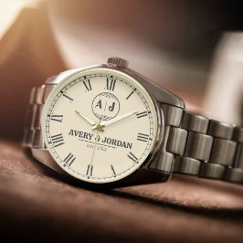 Luxury Modern Minimalist Monogram Personalized  腕時計