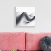 Luxury Modern Minimalist Wave Art - Abstract 3D Li キャンバスプリント (インサイチュ (リビング))