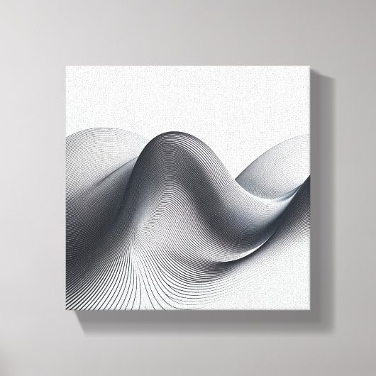 Luxury Modern Minimalist Wave Art - Abstract 3D Li キャンバスプリント (正面)