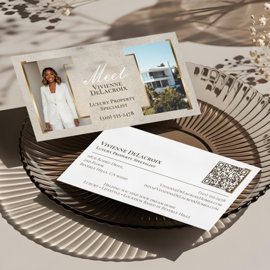 Luxury Modern Professional Real Estate Agent Photo 名刺