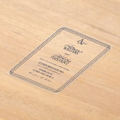 Luxury Monogram Blue Wedding アクリル招待状 (レイダウン)