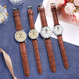 Luxury monogram cream couple names initials  腕時計