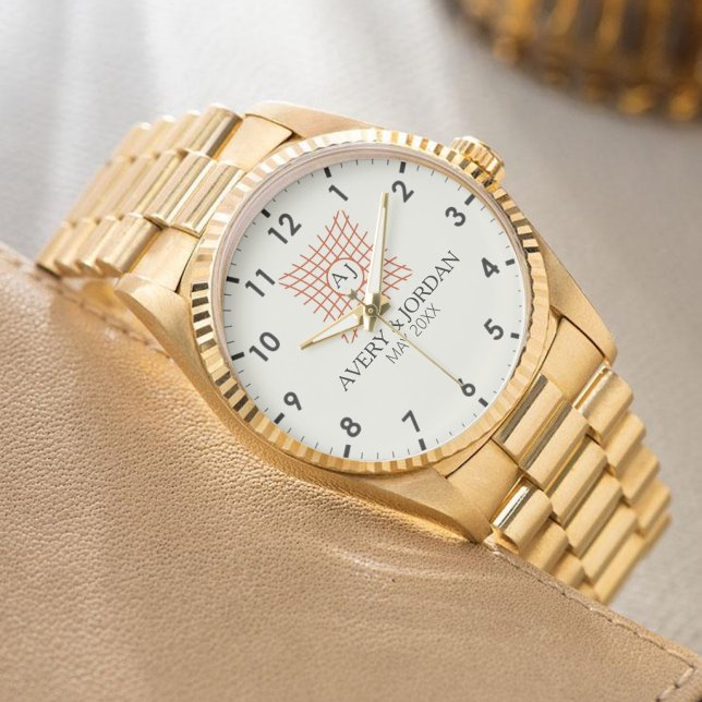 Luxury Monogram Elegant Initials Couple Names 腕時計 (クリエイターアップロード済み)