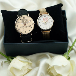 Luxury Monogram Elegant Initials Couple Names 腕時計