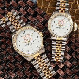 Luxury Monogram Elegant Initials Couple Names 腕時計