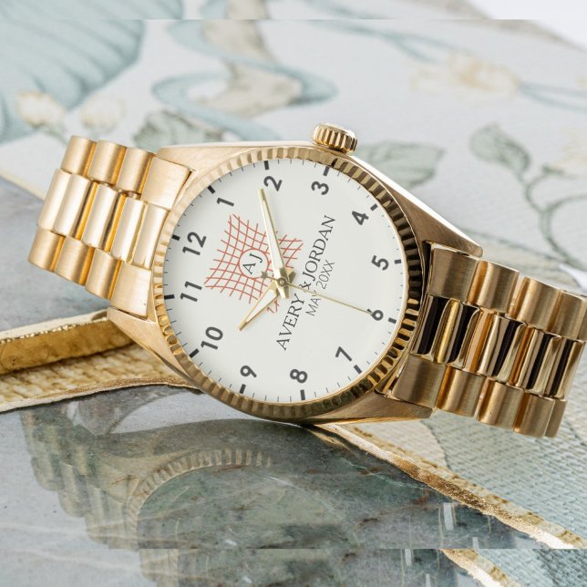 Luxury Monogram Elegant Initials Couple Names 腕時計 (クリエイターアップロード済み)