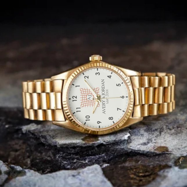 Luxury Monogram Elegant Initials Couple Names 腕時計 (クリエイターアップロード済み)