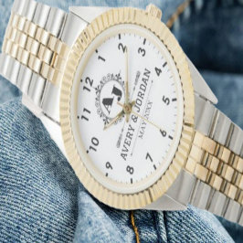 Luxury Monogram Elegant Initials White and black 腕時計