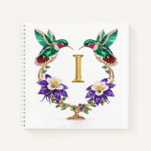Luxury Monogram I Hummingbird Wedding Gift ノートブック (正面)