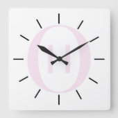 Luxury Monogram Initial Wall Clock スクエア壁時計 (正面)