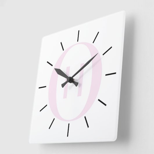 Luxury Monogram Initial Wall Clock スクエア壁時計 (傾斜)
