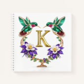Luxury Monogram K Hummingbird Jeweled Gift  ノートブック (正面)