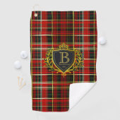 Luxury Monogram Red Gold Tartan  ゴルフタオル (インサイチュ)