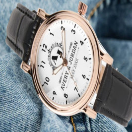 Luxury Monogram with Elegant Initials White 腕時計