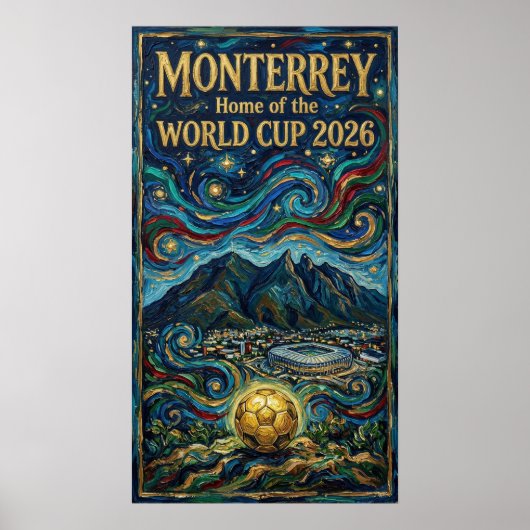 Luxury Monterrey Soccer Art 2026 City Stadium  ポスター (正面)