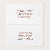 Luxury Motivational Quote Card - Dream Big Work Ha 名刺 (外部フラット)