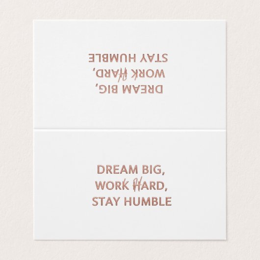 Luxury Motivational Quote Card - Dream Big Work Ha 名刺 (外部フラット)