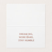Luxury Motivational Quote Card - Dream Big Work Ha 名刺 (内部フラット)