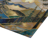 Luxury Mountain Sunrise Glass Cutting Board カッティングボード (角)