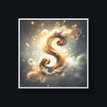 Luxury Mystical Golden Letter "S" - Ethereal Glowi キャンバスプリント<br><div class="desc">A stunningly elegant depiction of the letter "S" crafted from flowing golden fibers and surrounded by a soft, ethereal mist. Decorated with floating golden spheres and shimmering bokeh lights, this piece creates a magical and sophisticated atmosphere. Perfect for personalized gifts, luxury nurseries, or as a stylish initial statement in modern...</div>