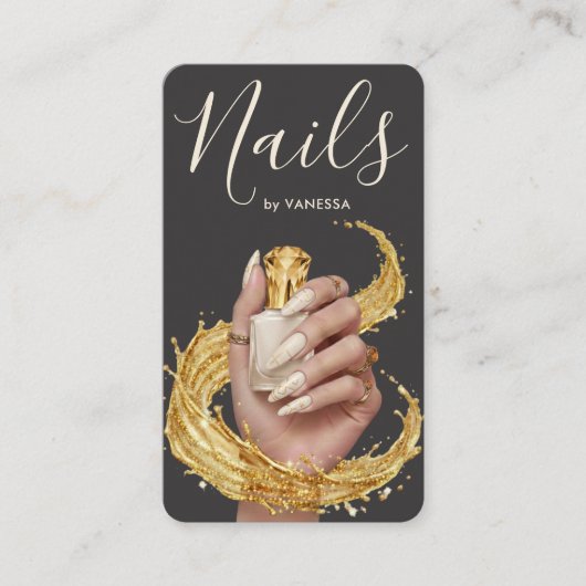 Luxury Nail Artist Manicurist Cloud Dancer Gold 名刺 (正面)