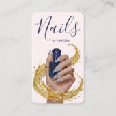 Luxury Nail Artist Manicurist Mist Grey and Navy 名刺 (正面)