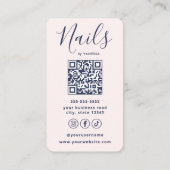 Luxury Nail Artist Manicurist Mist Grey and Navy 名刺 (裏面)