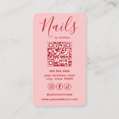 Luxury Nail Artist Manicurist Pink & Gold Nail Art 名刺 (裏面)