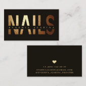 Luxury Nail Business Card – Gold & Black Design 名刺 (正面/裏面)