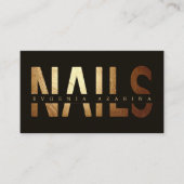 Luxury Nail Business Card – Gold & Black Design 名刺 (正面)