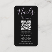 Luxury Nail Salon QR Code Modern Nail Tech 名刺 (裏面)