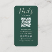 Luxury Nail Studio Dark Green Manicurist Artist 名刺 (裏面)