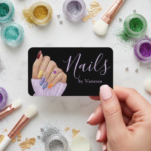 Luxury Nail Technician Chic Manicurist Branding 名刺