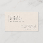 Luxury Natural Ivory Linen QR Code 名刺 (正面)