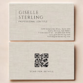 Luxury Natural Linen QR Code 名刺