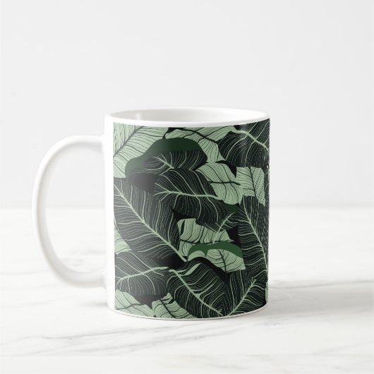 Luxury nature leaves background. Floral pattern, T コーヒーマグカップ (左)