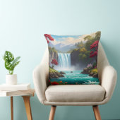 Luxury Nature Waterfall Throw Pillow -Scenic décor クッション (椅子)