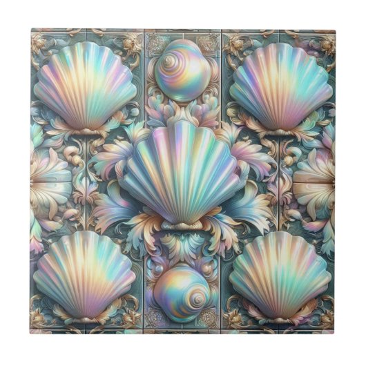 Luxury Nautical Decor | Opal Seashells Beach House タイル (正面)