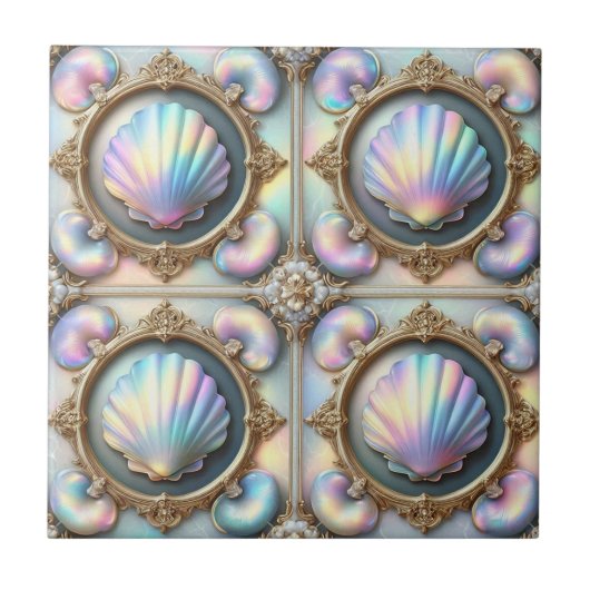 Luxury Nautical Decor | Opal Seashells Beach House タイル (正面)