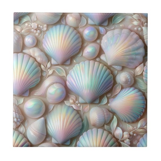 Luxury Nautical Decor | Opal Seashells Beach House タイル (正面)