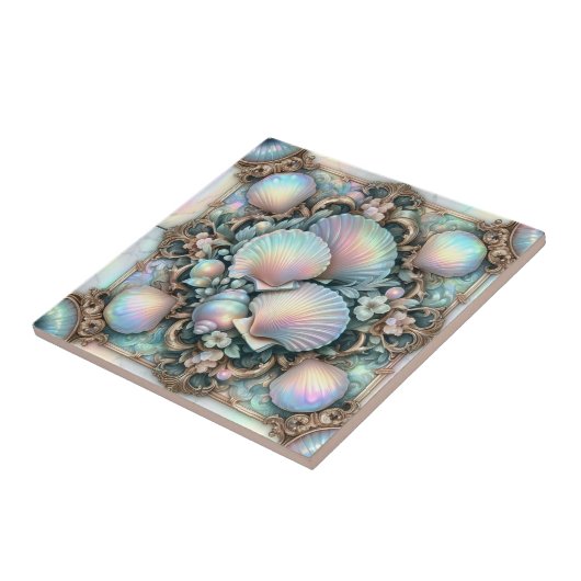 Luxury Nautical Decor | Opal Seashells Beach House タイル (側面)