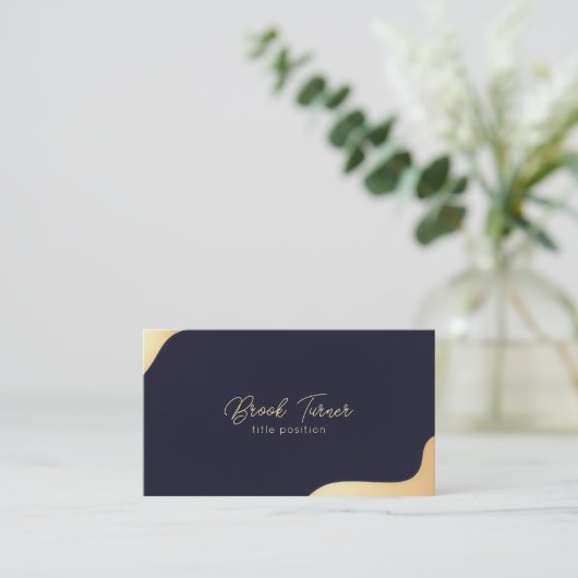 Luxury Navy and Gold 名刺 (スタンド正面)